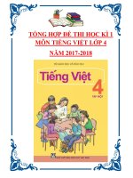 Tổng hợp đề thi học kì 1 môn Tiếng Việt lớp 4 năm 2017-2018