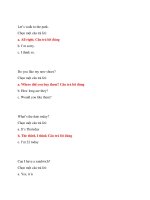 Đáp án môn Nói Tiếng Anh 1 Ehou Đại học mở