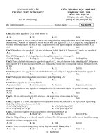 Đề kiểm tra 1 tiết bài số 1 môn Hóa học lớp 10 năm 2017-2018 - THPT Ngô Gia Tự - Mã đề 020