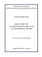 Động cơ học tập của học sinh trung học cơ sở tại thành phố hồ chí minh  