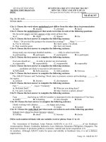 Đề kiểm tra HK1 môn tiếng Anh lớp 11 năm 2017 - THPT Phạm Văn Đồng - Mã đề 357 (Đề án)