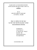 Phục vụ thông tin thư mục tại thư viện trường đại học y dược thành phố hồ chí minh    