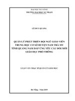 Quản lý phát triển đội ngũ giáo viên trung học cơ sở huyện nam trà my tỉnh quảng nam đáp ứng yêu cầu đổi mới giáo dục phổ thông  