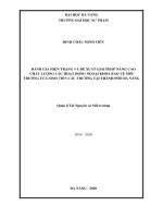 Đánh giá hiện trạng và đề xuất giải pháp nâng cao chất lượng các hoạt động ngoại khóa bảo vệ môi trường của sinh viên các trường đại học tại thành phố đà nẵng 