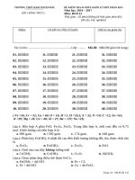 Đề kiểm tra 45 phút môn Hóa học lớp 12 năm 2016-2017 - THPT Hàm Thuận Bắc - Mã đề 132