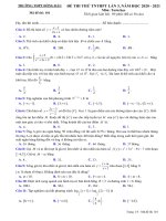 Đề thi thử tốt nghiệp THPT năm 2021 môn Toán lần 3 có đáp án - Trường THPT Đồng Đậu
