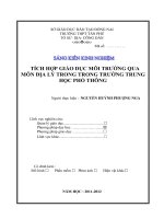 Sáng kiến kinh nghiệm: Tích hợp giáo dục môi trường qua môn Địa lý trong trong trường trung học phổ thông
