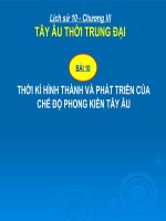 Bài giảng Lịch sử 10 bài 10: Thời kỳ hình thành và phát triển của chế độ phong kiến ở Tây Âu (Từ thế kỷ V đến thế kỷ XIV)