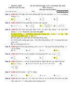 Đề thi thử ĐH môn Toán lần 1 năm 2017-2018 - THPT Chuyên Ngữ Hà Nội