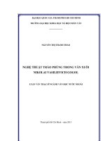 Nghệ thuật trào phúng trong văn xuôi nikolai vasilievich gogol     