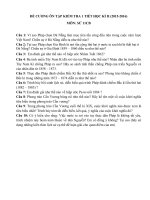 Đề cương ôn tập kiểm tra 1 tiết HK 2 môn Lịch sử lớp 11 năm 2016