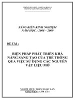 SKKN: Biện pháp phát triển khả năng sáng tạo của trẻ thông qua việc sử dụng các nguyên vật liệu mở