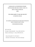 Sự vận dụng văn hóa dân gian việt nam vào việc xây dựng các khu du lịch văn hóa ở thành phố hồ chí minh     