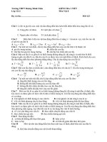 Đề kiểm tra 1 tiết HK1 môn Vật lí 12 năm 2017-2018 - Trường THPT Dương Minh Châu