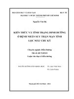 Kiến thức và tình trạng dinh dưỡng ở bệnh nhân suy thận mạn tính lọc máu chu kỳ 