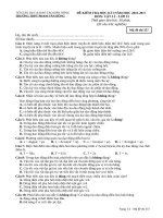 Đề kiểm tra HK1 môn Vật lí lớp 12 năm 2017 - THPT Phạm Văn Đồng - Mã đề 357