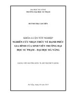 Nghiên cứu nhận thức về hạnh phúc gia đình của sinh viên trường đại học sư phạm   đại học đà nẵng 