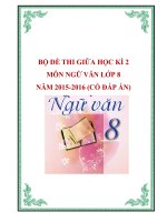 Bộ đề thi giữa HK 2 môn Ngữ Văn 8 năm 2015-2016 có đáp án