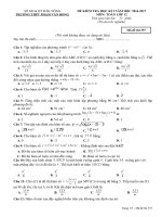 Đề kiểm tra HK1 môn Toán lớp 12 năm 2017 - THPT Phạm Văn Đồng - Mã đề 357