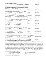 Đề kiểm tra 1 tiết HK2 môn Tiếng Anh 10 năm 2017-2018 có đáp án - Trường THPT Đình Lập (Bài kiểm tra số 4)