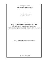 Quản lý đổi mới phương pháp dạy học môn hóa học tại các trường thcs trên địa bàn quận cẩm lệ thành phố đà nẵng  