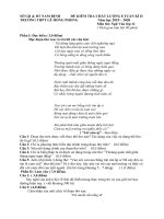 Đề kiểm tra chất lượng 8 tuần học kì 2 môn Ngữ văn 11 năm 2019-2020 có đáp án - Trường THPT Lê Hồng Phong