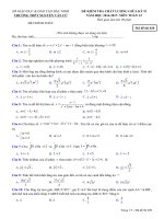 Đề kiểm tra chất lượng giữa HK 2 môn Toán lớp 12 năm 2016-2017 - THPT Nguyễn Văn Cừ - Mã đề 020