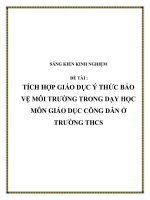 SKKN: Tích hợp giáo dục ý thức bảo vệ môi trường trong dạy học môn Giáo dục Công dân ở trường THCS
