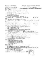 Đề thi học kì 1 môn Công nghệ lớp 8 năm 2017 có đáp án - Trường THCS Hồng Phương