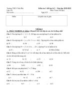 Đề kiểm tra 1 tiết học kì 2 môn Toán (SH) lớp 6 năm 2020-2021 - Trường THCS Trần Phú