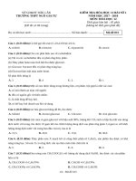 Đề kiểm tra 1 tiết bài số 1 môn Hóa học lớp 12 năm 2017-2018 - THPT Ngô Gia Tự - Mã đề 015