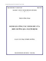 Đánh giá công tác chăm sóc của điều dưỡng qua người bệnh 
