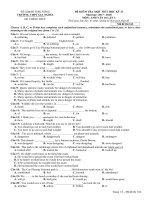 Đề kiểm tra 1 tiết HK 2 môn tiếng Anh lớp 10 năm 2017-2018 - THPT Gia Nghĩa - Mã đề 162