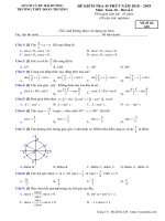Đề kiểm tra 1 tiết HK2 Đại số 10 năm 2018-2019 có đáp án - Trường THPT Đoàn Thượng (Bài kiểm tra số 6)