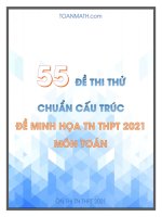55 đề thi thử chuẩn cấu trúc đề minh họa TN THPT 2021 môn toán