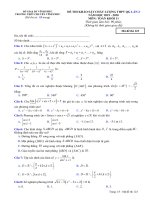 Đề KSCL ôn thi THPT Quốc gia môn Toán 11 năm 2019-2020 có đáp án - Trường THPT chuyên Vĩnh Phúc (Lần 2)