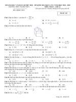 Đề KSCL ôn thi THPT Quốc gia môn Toán năm 2019 có đáp án - Trường THPT Thanh Thủy (Lần 1)