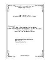 SKKN: Dạy học tích hợp liên môn trong tiết 26: bài 20: Xây dựng và phát triển văn hóa dân tộc thế kỉ X-XV