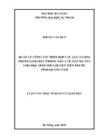 Quản lý công tác phối hợp các lực lượng trong giáo dục phòng ngừa tệ nạn ma tuý cho học sinh thcs huyện tiên phước, tỉnh quảng nam  