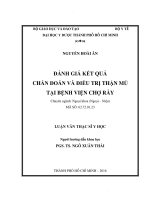 Đánh giá kết quả chẩn đoán và điều trị thận mủ tại bệnh viện chợ rẫy 