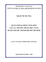 Quản lí hoạt động sáng kiến tại các trường trung học cơ sở huyện nhà bè, thành phố hồ chí minh  