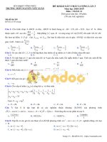 Đề khảo sát chất lượng lần 3 môn Toán lớp 11 năm học 2018-2019 – Trường THPT Nguyễn Viết Xuân