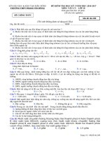 Đề kiểm tra HK1 môn Vật lí lớp 10 năm 2017 - THPT Phạm Văn Đồng - Mã đề 209