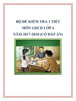 Bộ đề kiểm tra 1 tiết môn GDCD lớp 6 năm 2017-2018 có đáp án