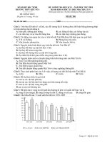 Đề kiểm tra HK1 môn Địa lí lớp 10 năm 2017-2018 - THPT Quế Võ 1 - Mã đề 106