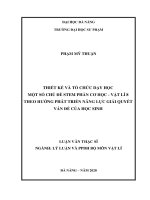 Thiết kế và tổ chức dạy học một số chủ đề stem phần cơ học   vật lý 8 theo hướng phát triển năng lực giải quyết vấn đề của học sinh   