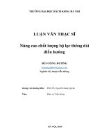 Nâng cao chất lượng bộ lọc thông dải điều hưởng