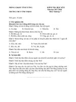 Đề thi học kì 2 lớp 7 môn Sinh năm 2017-2018 có đáp án - Trường THCS Vĩnh Thịnh