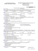 Đề kiểm tra HK1 môn Vật lí lớp 11 năm 2017 - THPT Phạm Văn Đồng - Mã đề 132