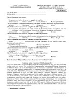 Đề kiểm tra HK1 môn tiếng Anh lớp 11 năm 2017 - THPT Phạm Văn Đồng - Mã đề 132 (Đề án)